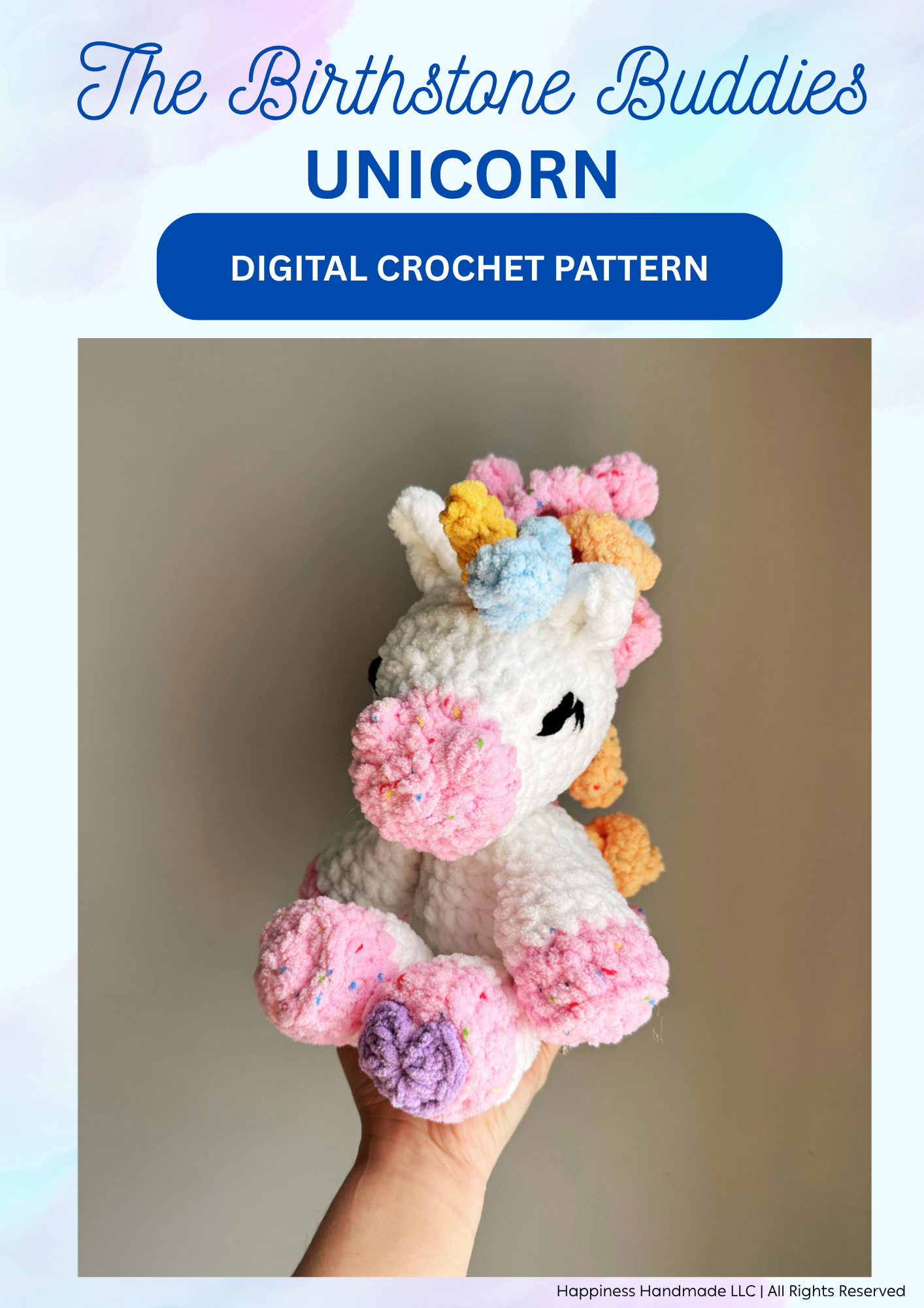 Birthstone Unicorn Crochet Pattern