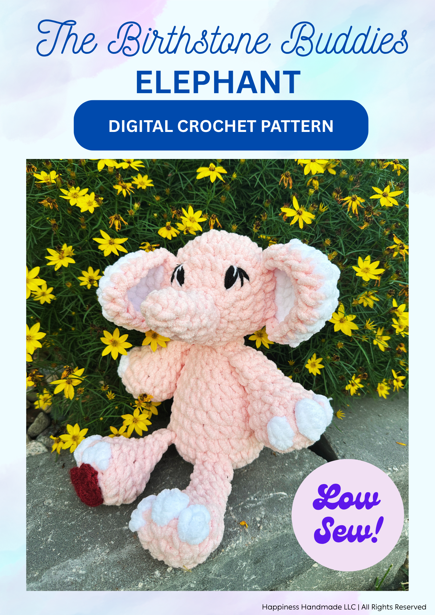 Birthstone Elephant Crochet Pattern