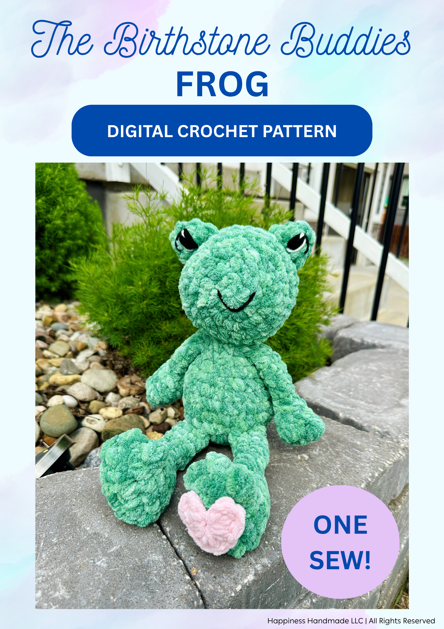 Birthstone Frog Crochet Pattern