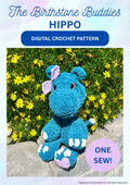 Birthstone Hippo Crochet Pattern